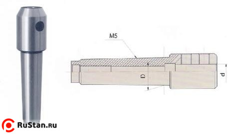 Патрон Фрезерный с хв-ком КМ2 (М10х1,5) для крепления инструмента с ц/хв d 8мм (TY05A-6) "CNIC" фото №1
