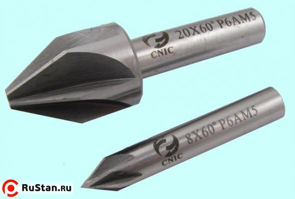 Зенковка d  6,0х 7.0х 42 конус  60° dхв=6мм Р6АМ5 ц/х Z=6 DIN334A "CNIC" фото №1