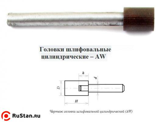 Головка алмазная цилиндрическая d 6,0х 3х 6х60мм AW(ГЦ) SSD-2(АС4) 125/100 100% В2-01 с хвостовиком "CNIC" фото №1