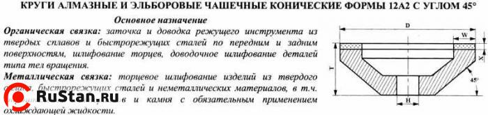 Круг алмазный 12А2-45град.(чашечный конический) 100х10х3х32х20 АС4  63/50 100% В2-01 37,0 карат фото №1