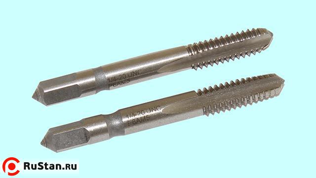 Метчик   1/4" UNC 60° Р6АМ5 дюймовый, м/р., комплект из 2-х шт. (20 ниток/дюйм) DIN351 "CNIC" фото №1