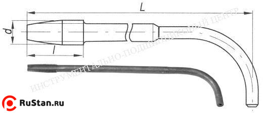 Метчик Гаечный М16 (2,0) Р6М5 с изогнутым хвостовиком (без маркировки) фото №1