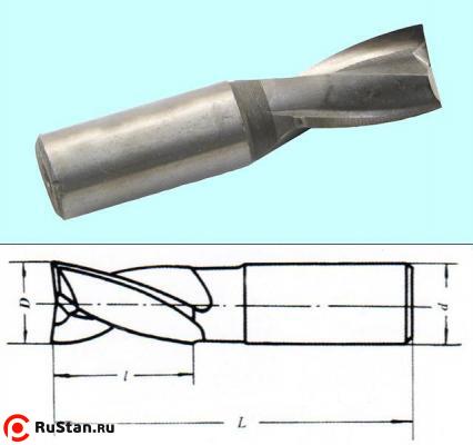 Фреза Шпоночная d 8,0х20х55 ц/х Р6М5 фото №1