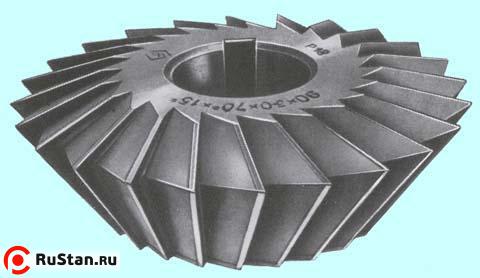 Фреза Двухугловая несимметричная  90х30х27мм, 85°(70°+15°) Р18 Z=24 фото №1