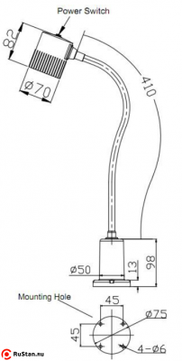 Светильник станочный светодиодный с магнитным основанием LED M3MR-220V IP65 фото №3 LED M3MR-220V IP65 фото №3