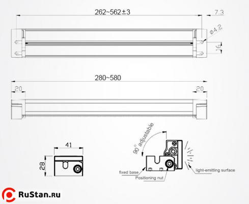 Габариты LED M9T silver фото №3 LED M9T-20W-24V silver фото №3