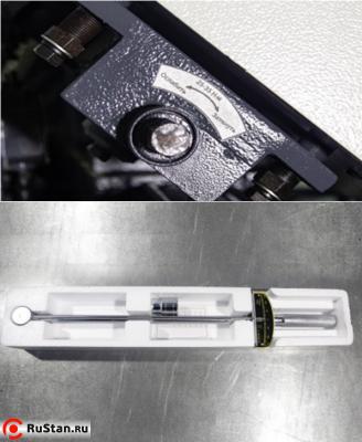 Натяжение пилы осуществляется динамометрическим ключом с тензометром, что позволяет контролировать натяжение полотна и тем самым получать стабильный рез и продлить срок службы полотна. фото №9 METAL MASTER MGH-400Z фото №9