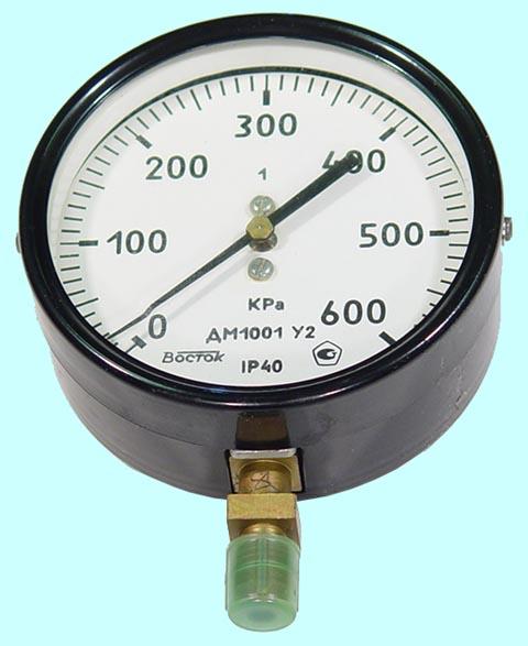 Манометр ДМ 1001 У2 показывающий, кл.т 1 пред.изм. 0 - 2.5 МПа г.в ...