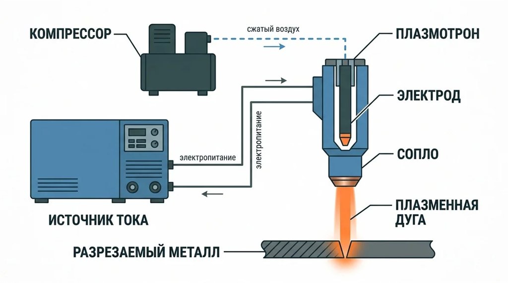 Схема устройства плазмореза — основные узлы