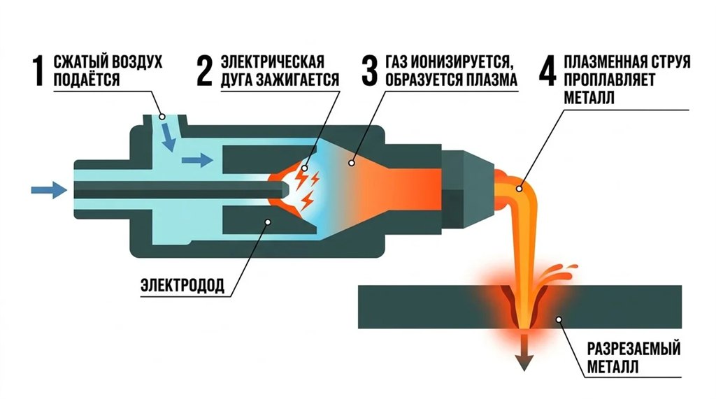 Принцип работы плазменной резки — схема процесса