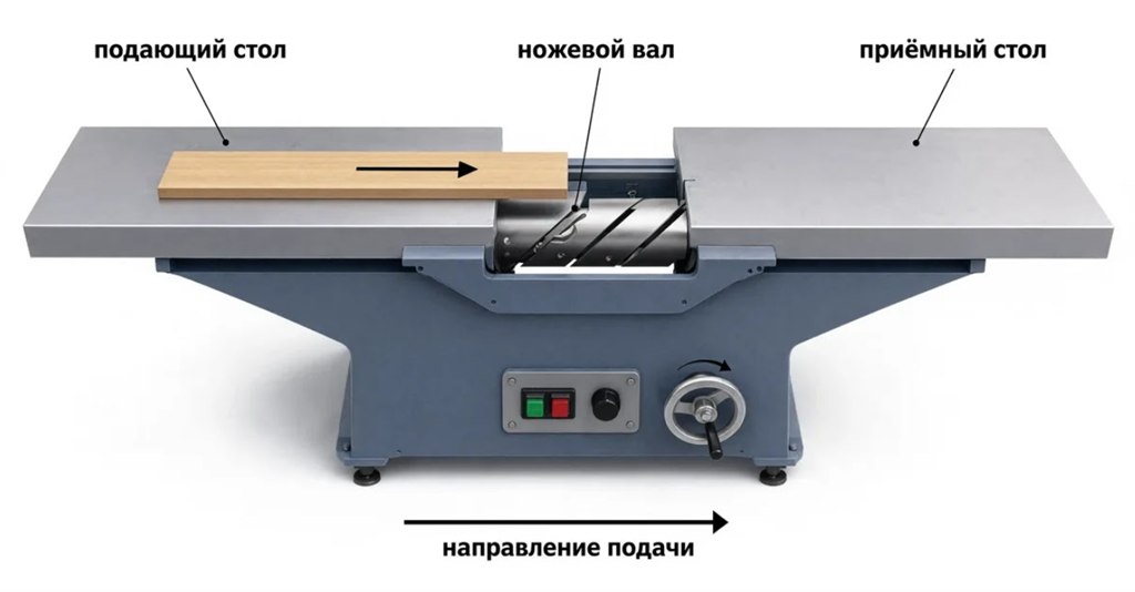 схема работы фуговального станка