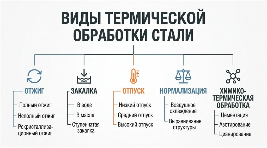 Схема классификации видов термической обработки стали